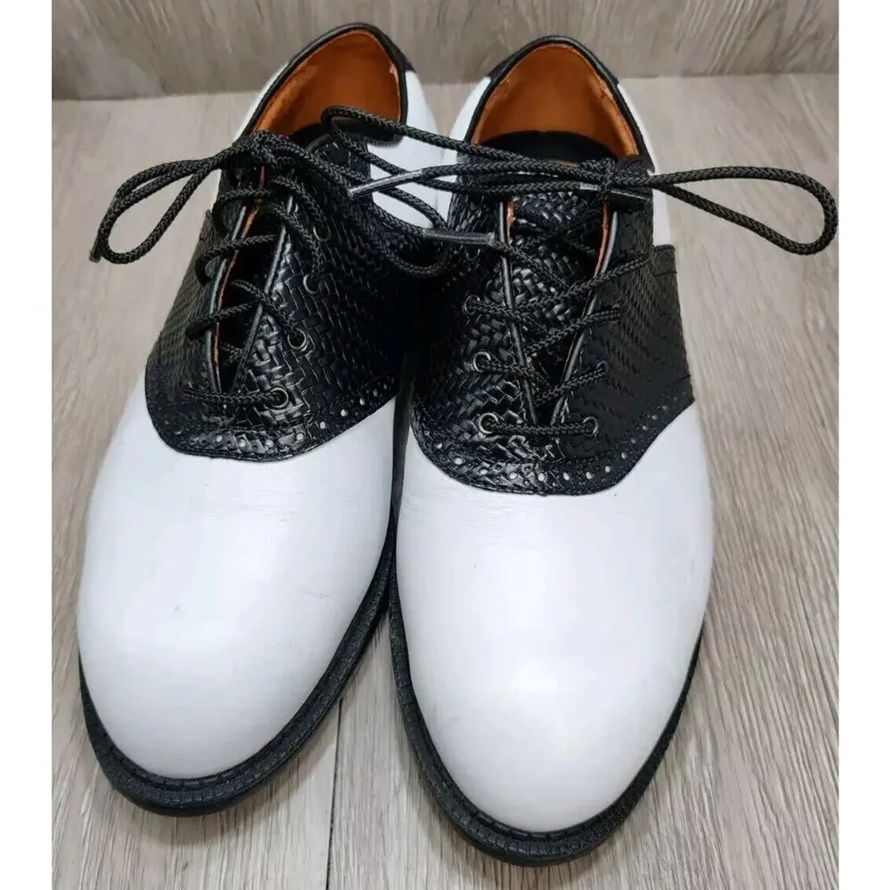 Nike Leather Golf Shoe Kempshall Last Mens 7 White Black‎ Gore-Tex 183235-101